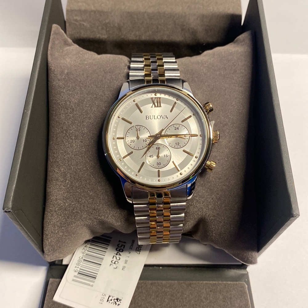 Bulova Mens Chronograph Two Tone Watch